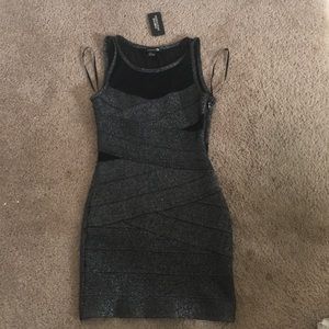 Sliver/black glitter dress